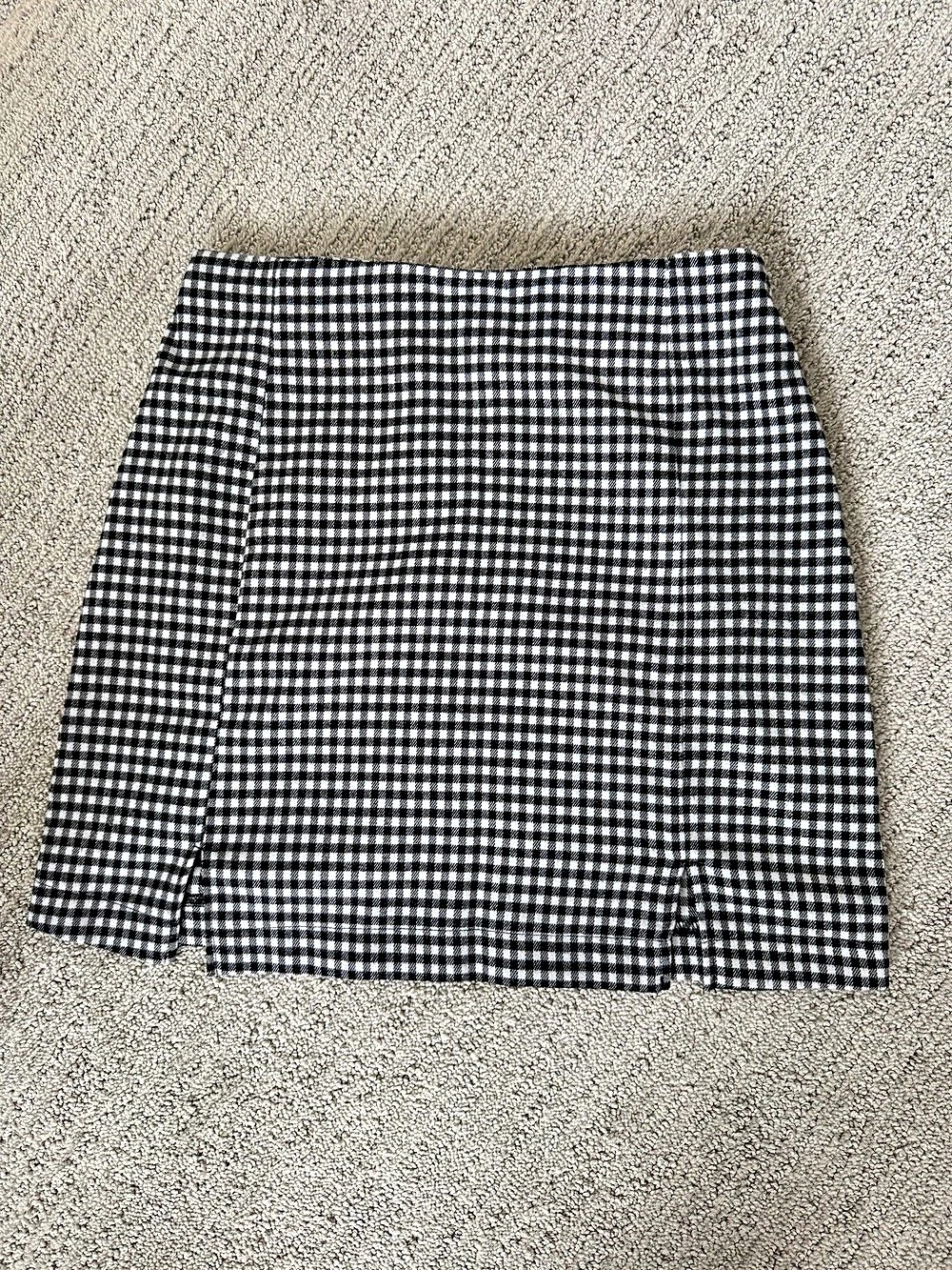 eyeshadow Black and White Gingham Mini Skirt, Size 3